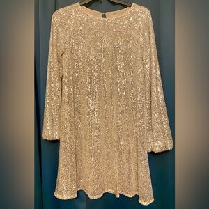 GB (Giani Bini Jrs) XL knee-length, long-sleeve, sequin dress